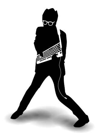 The "Frets on Fire" mascot. Described by the developers as an "Elvis Costello look-a-like posing with keyboard"